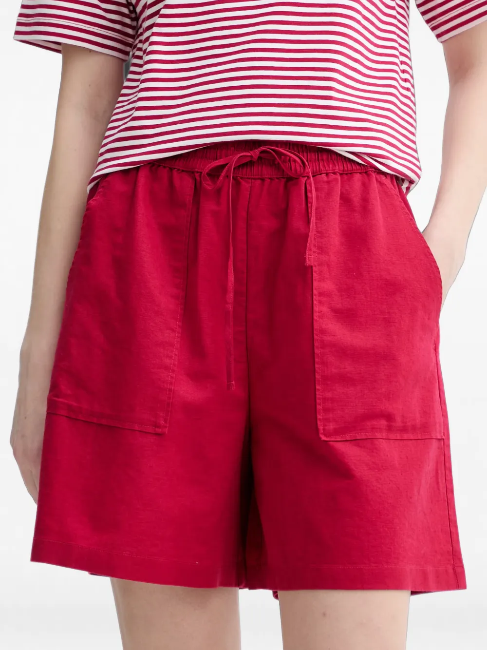 Marc O'Polo drawstring patch-pocket shorts Rood