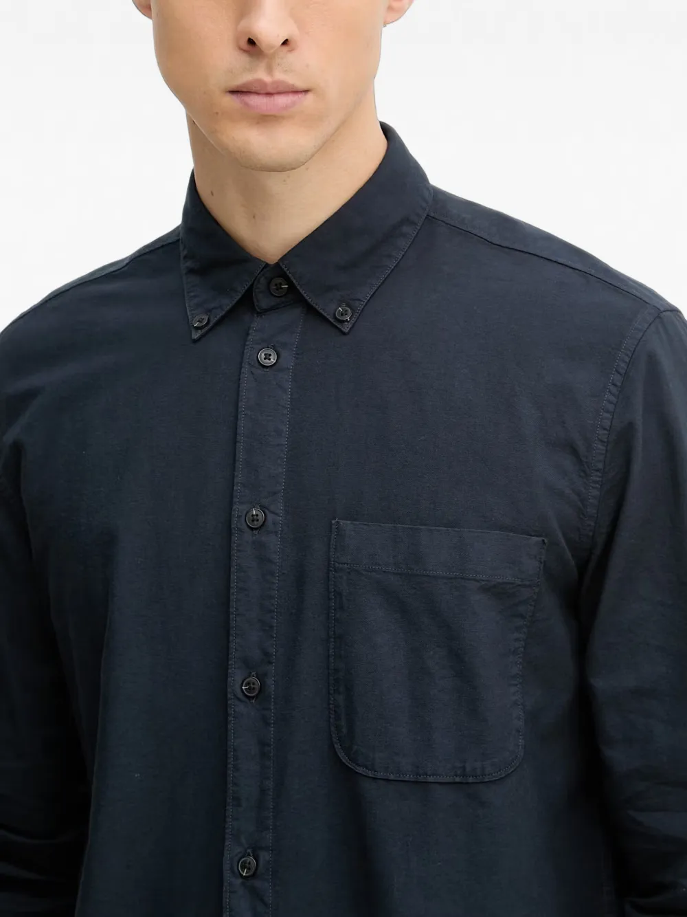 Marc O'Polo Button-down oervhemd met borstzak Blauw