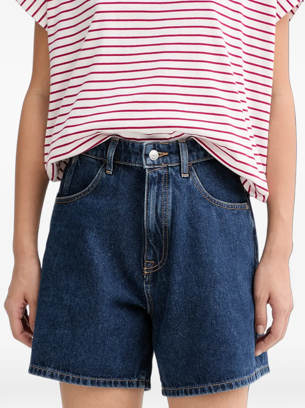 Marc O'Polo logo-patch denim shorts Blauw