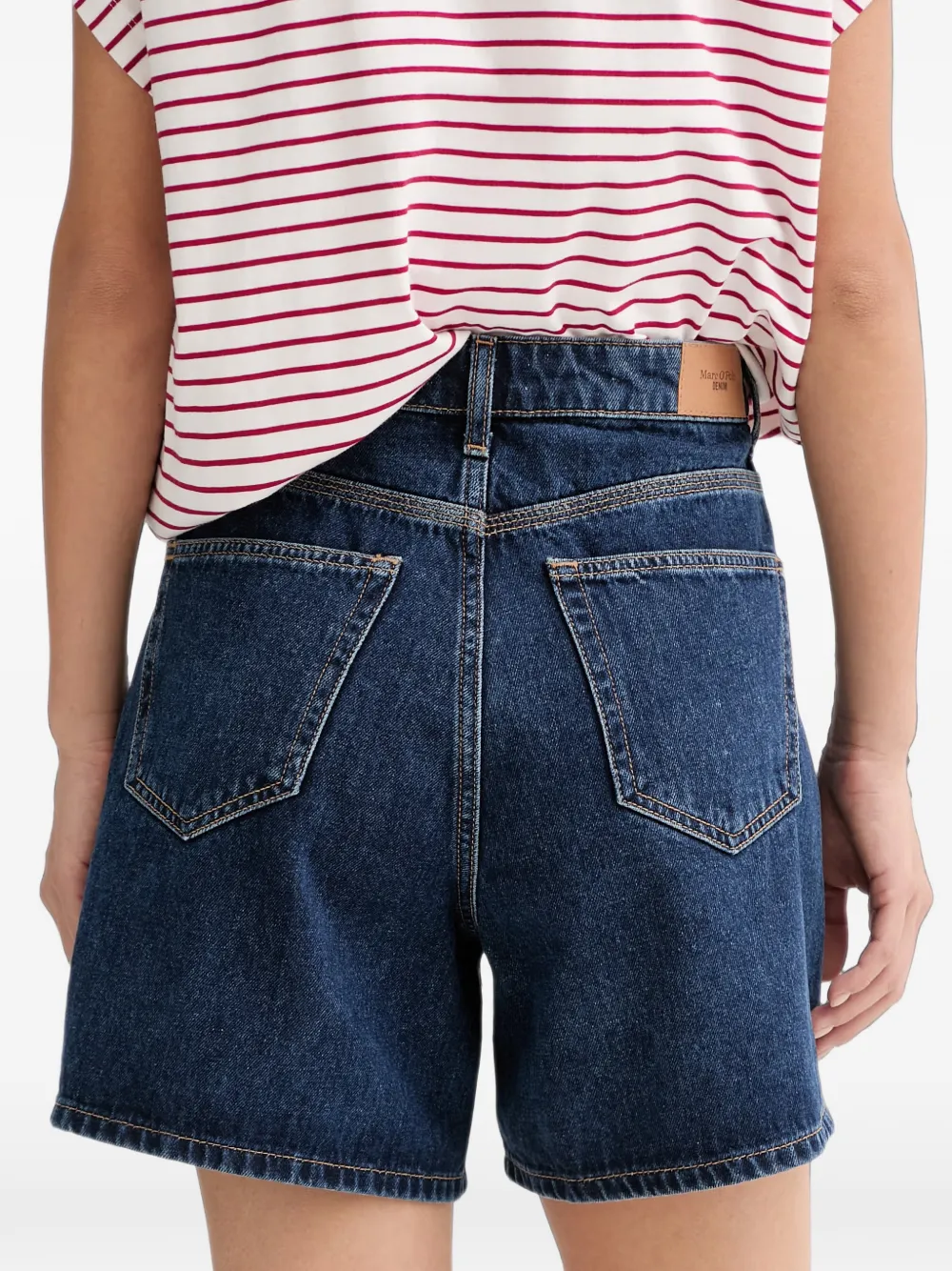 Marc O'Polo logo-patch denim shorts Blauw