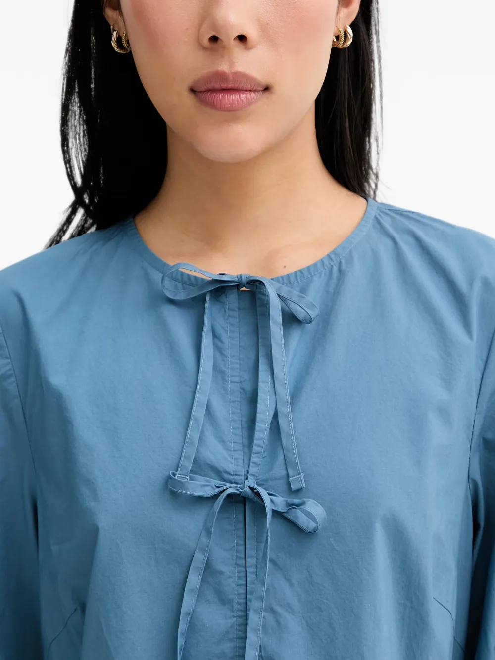 Marc O'Polo Mini-jurk met pofmouwen en strikdetail Blauw