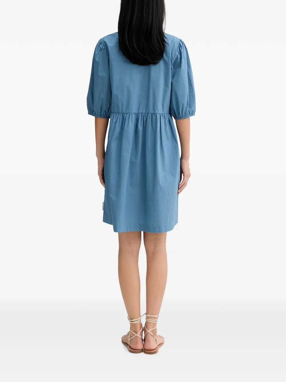 Marc O'Polo Mini-jurk met pofmouwen en strikdetail Blauw