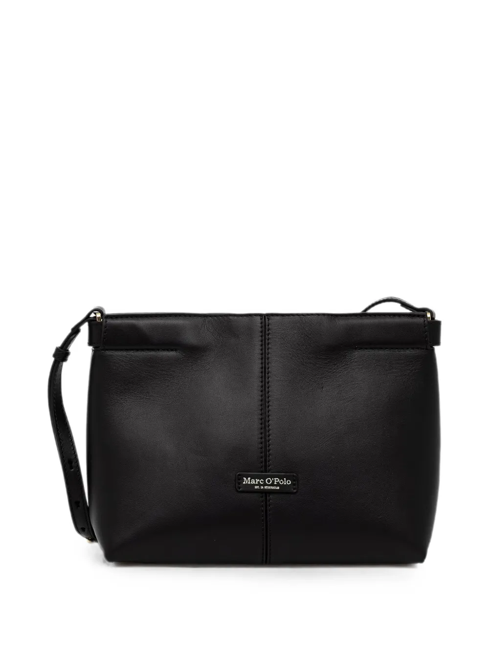 Marc O'Polo logo-patch leather tote bag - Nero