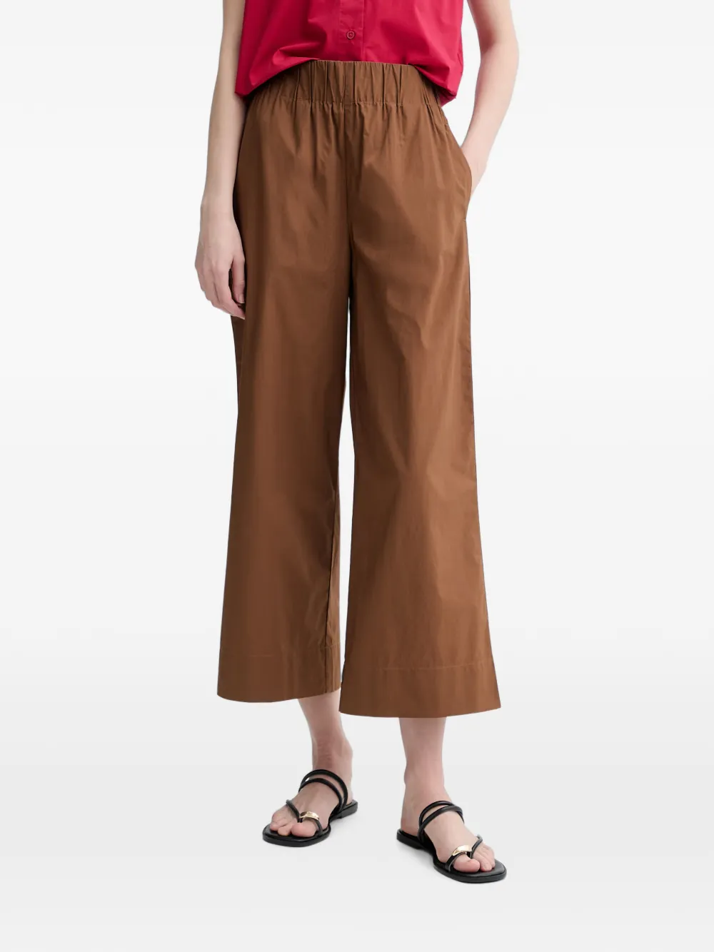 Marc O'Polo Weite Hose mit Stretchbund - Braun