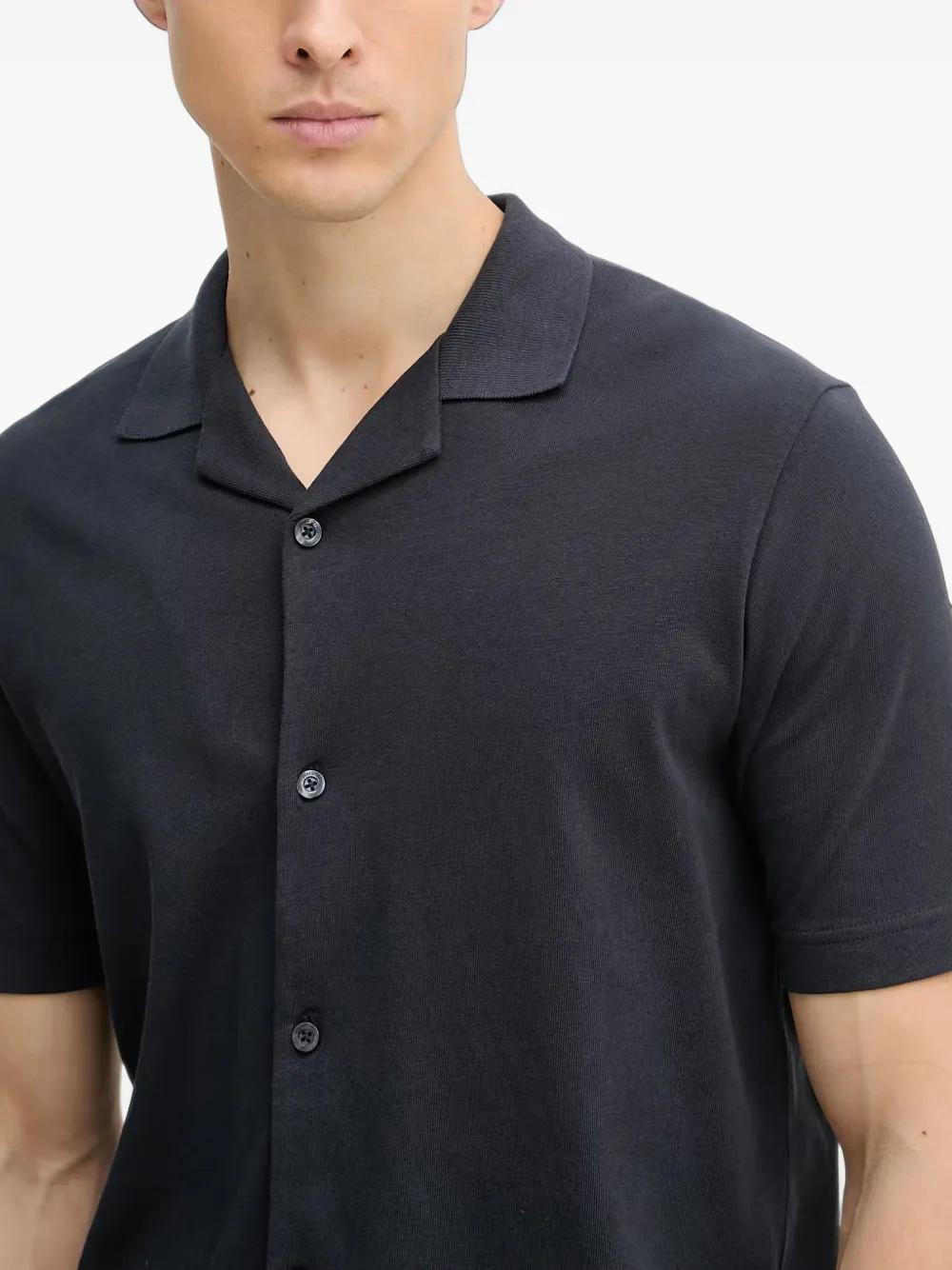 Marc O'Polo short-sleeve camp-collar shirt Grijs