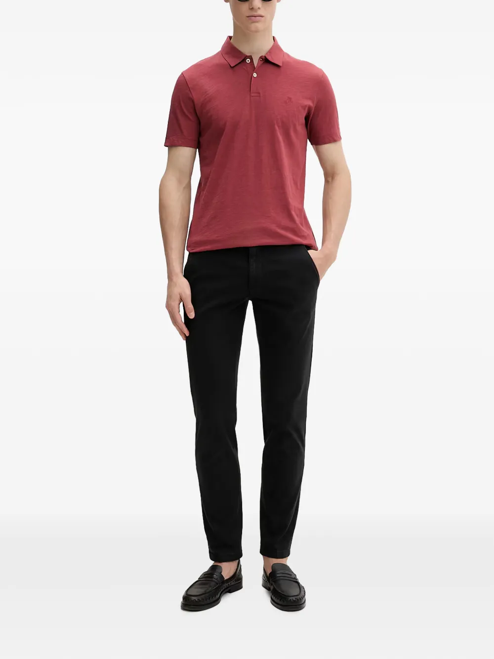 Marc O'Polo Poloshirt met geborduurd logo Rood