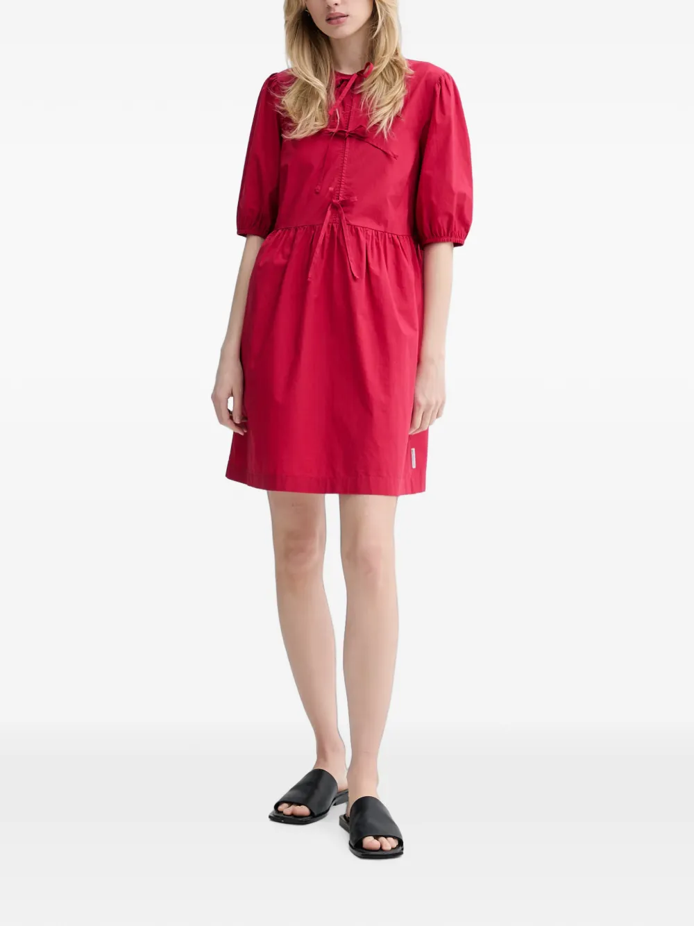Marc O'Polo Mini-jurk met pofmouwen Rood