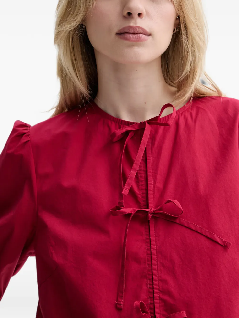 Marc O'Polo Mini-jurk met pofmouwen Rood