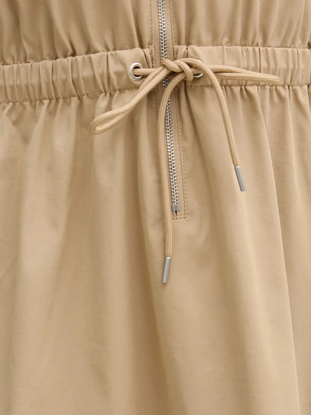 Marc O'Polo zip-up drawstring-waist mini dress Beige