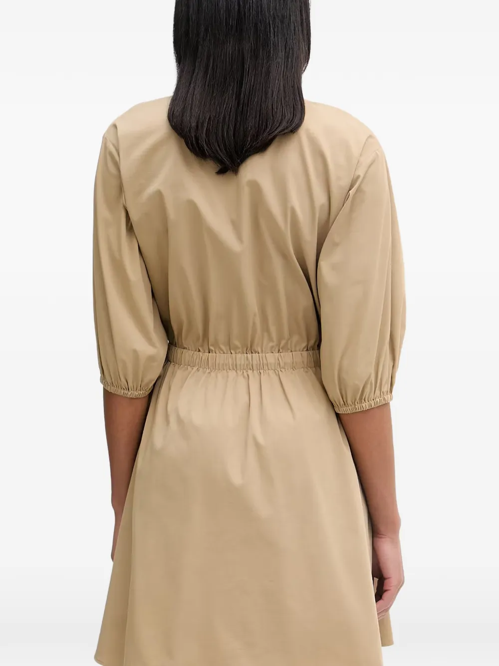 Marc O'Polo zip-up drawstring-waist mini dress Beige