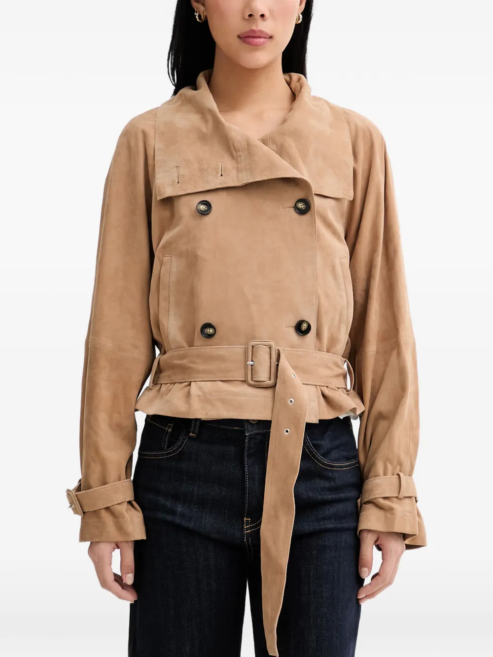 Marc O'Polo double-breasted belted jacket - Nude