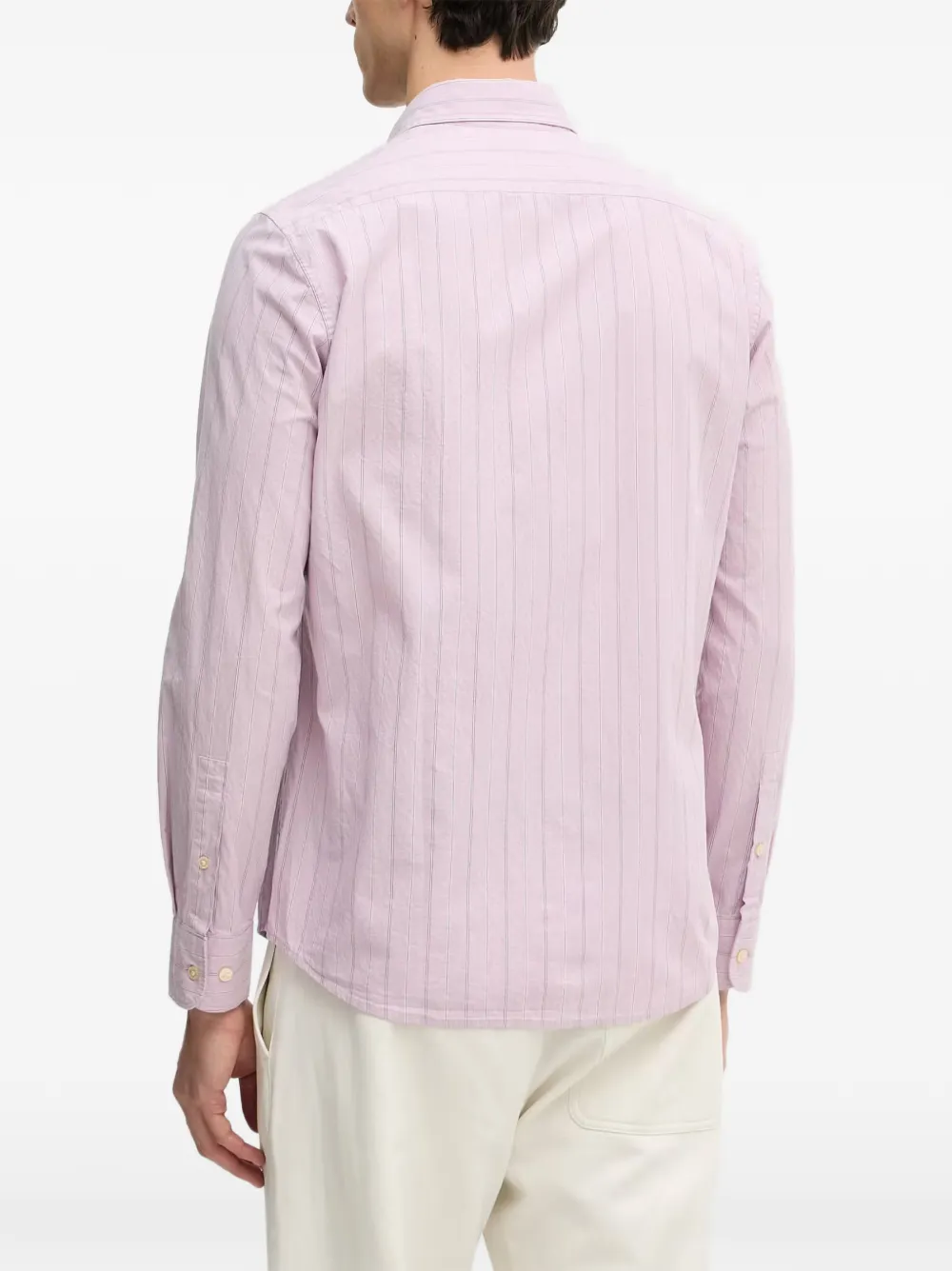 Marc O'Polo shirt met verticale streep en borstzak Roze