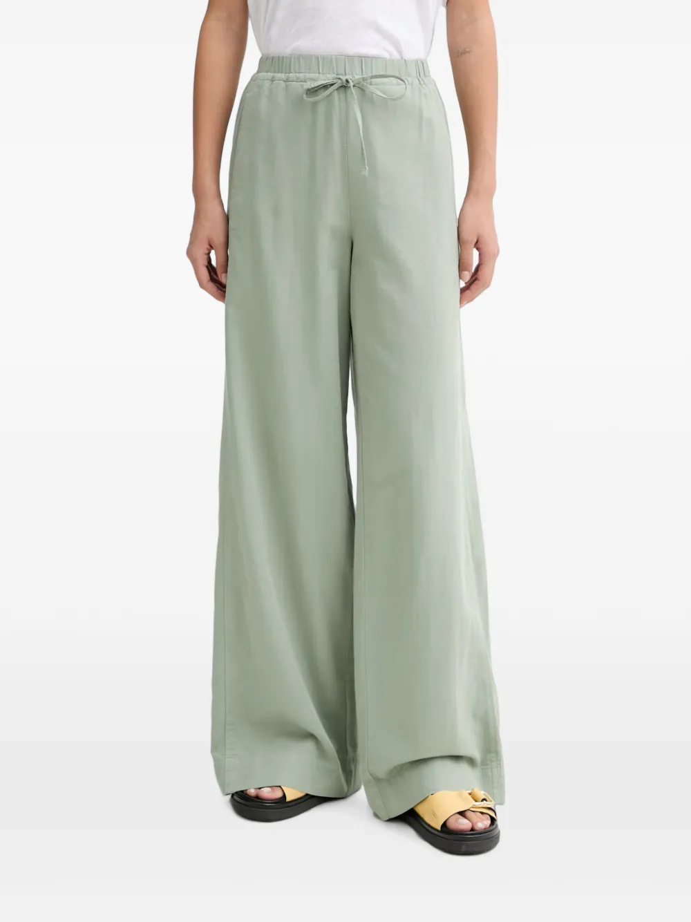 Marc O'Polo Pantaloni a palazzo con coulisse - Verde