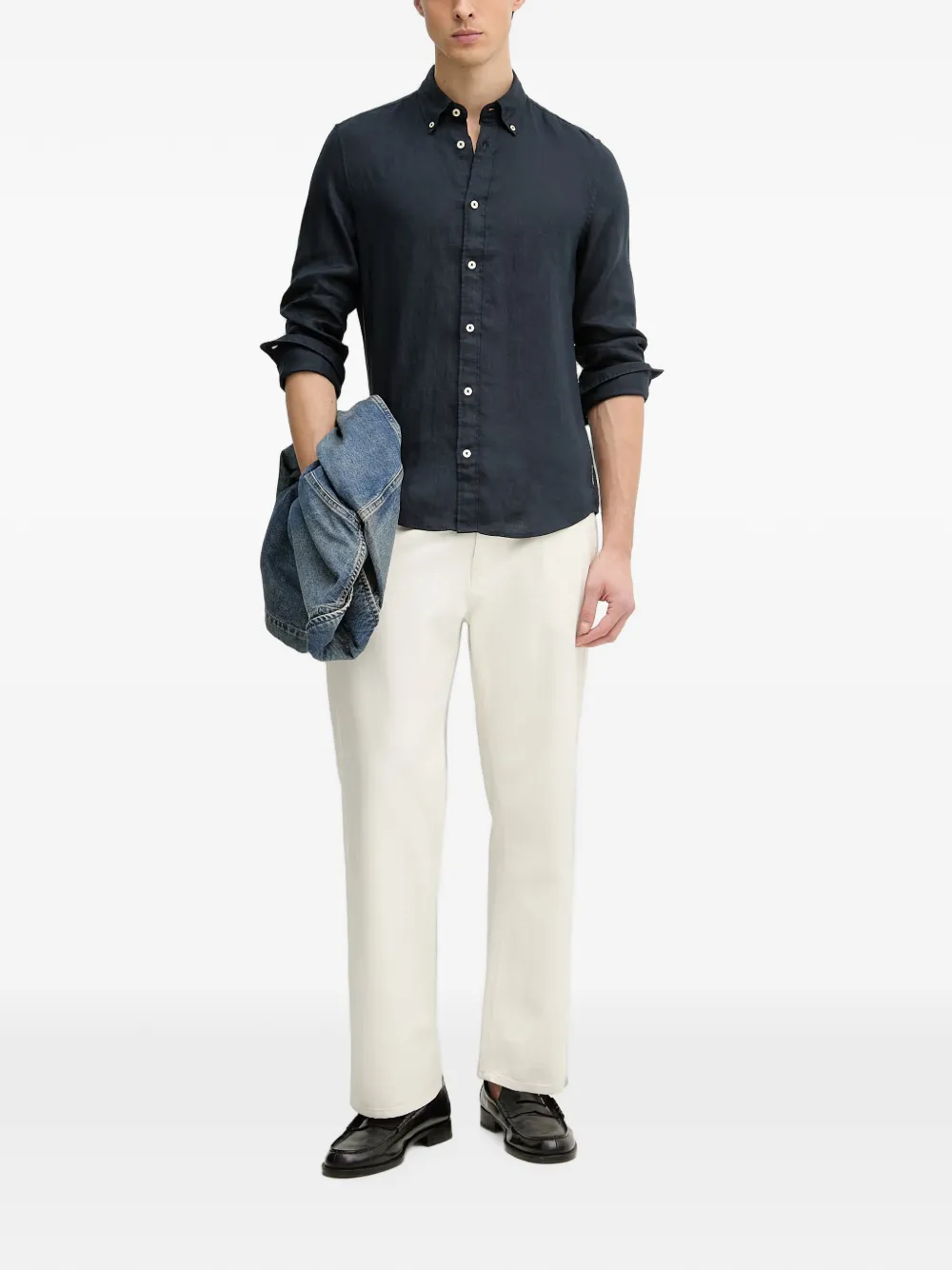 Marc O'Polo button-down long-sleeve shirt Blauw