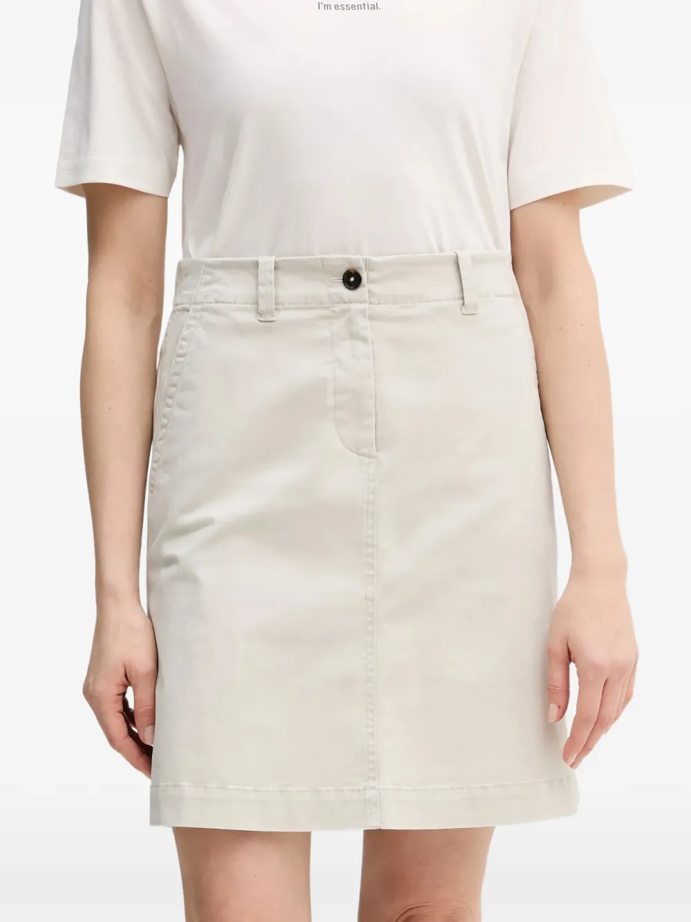 Marc O'Polo Mini-rok met riemlussen Beige