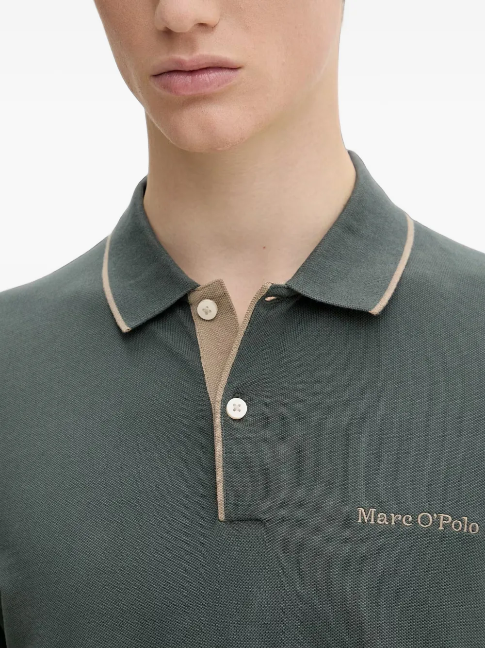 Marc O'Polo Poloshirt met geborduurd logo Groen