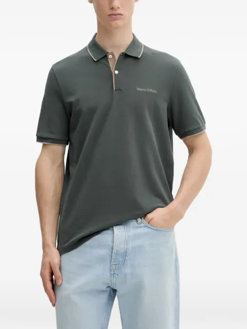 Marc O'Polo logo-embroidered tipped polo shirt