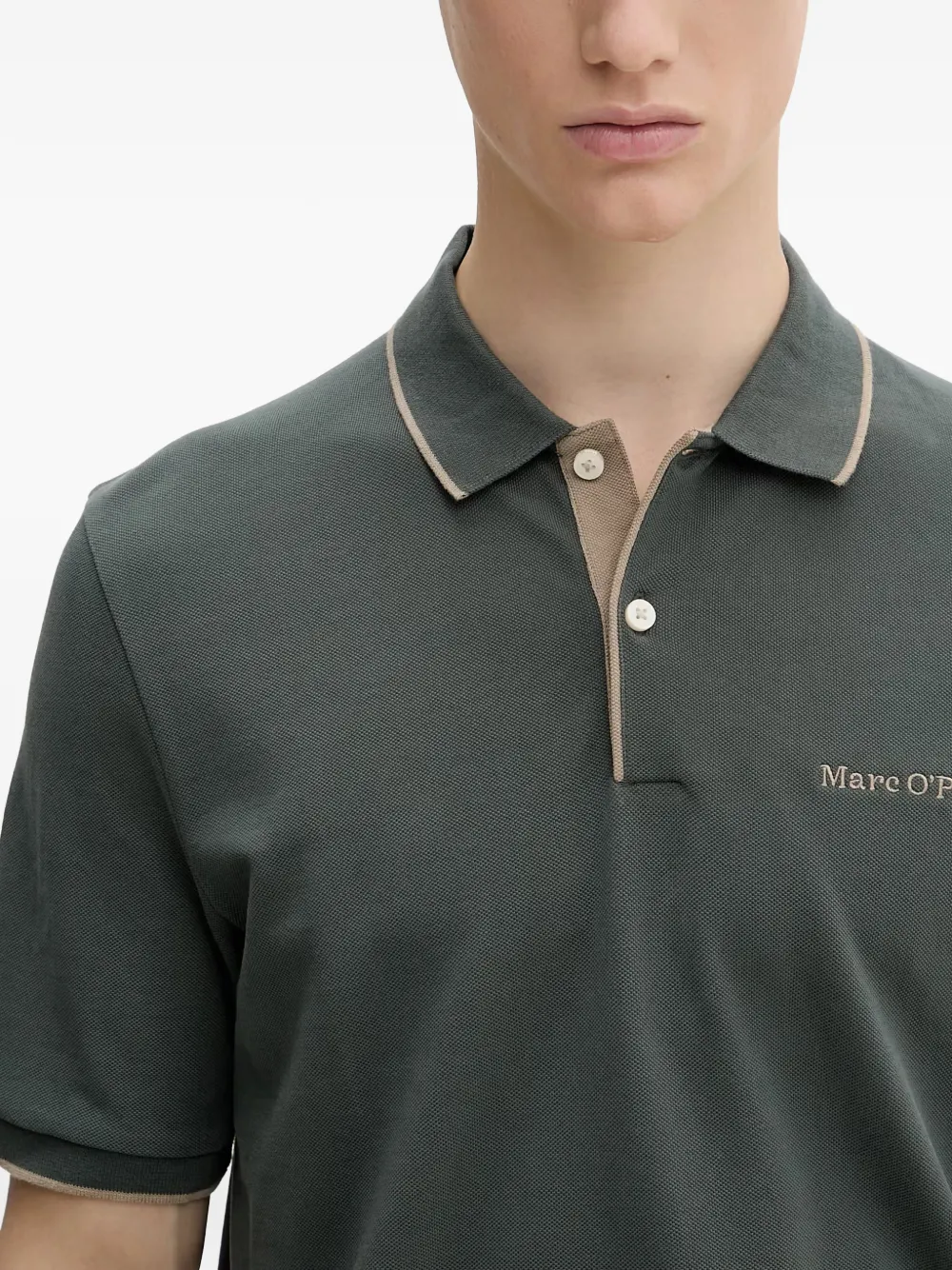 Marc O'Polo Poloshirt met geborduurd logo Groen