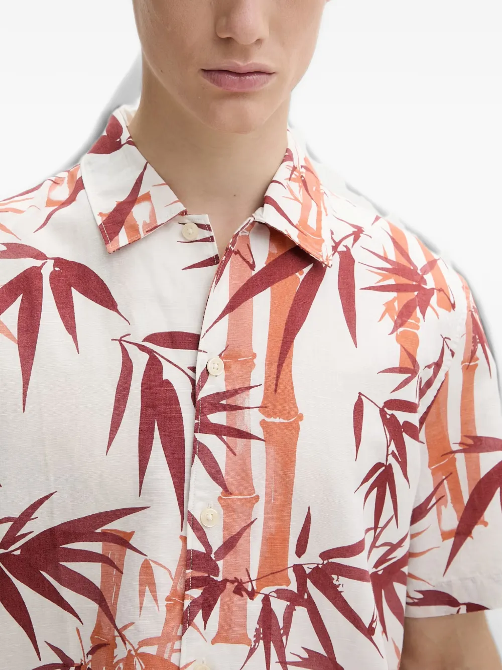 Marc O'Polo Overhemd met korte mouwen en print Wit