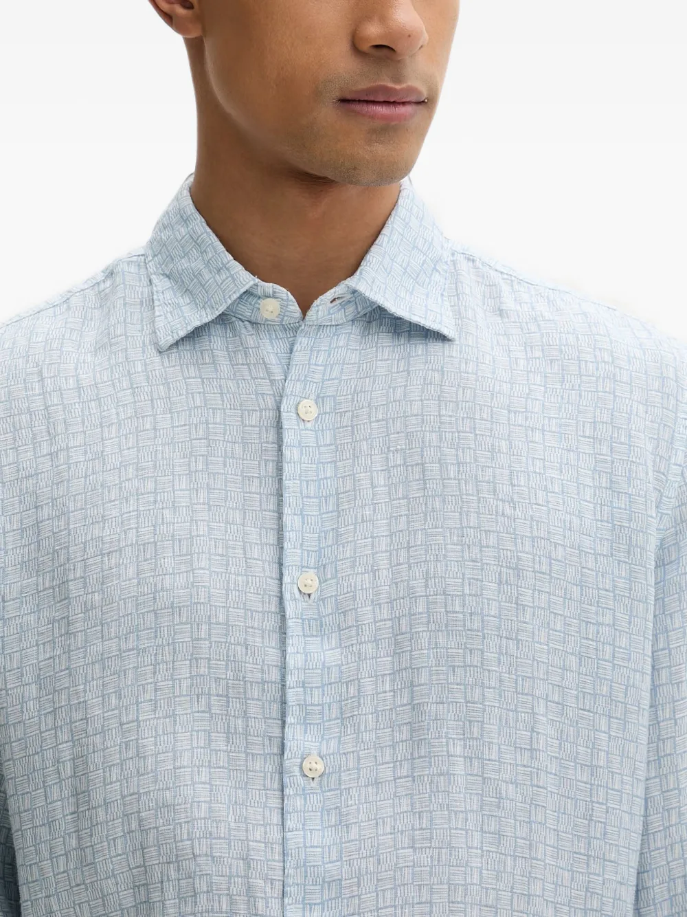 Marc O'Polo Overhemd met geometrische print Blauw