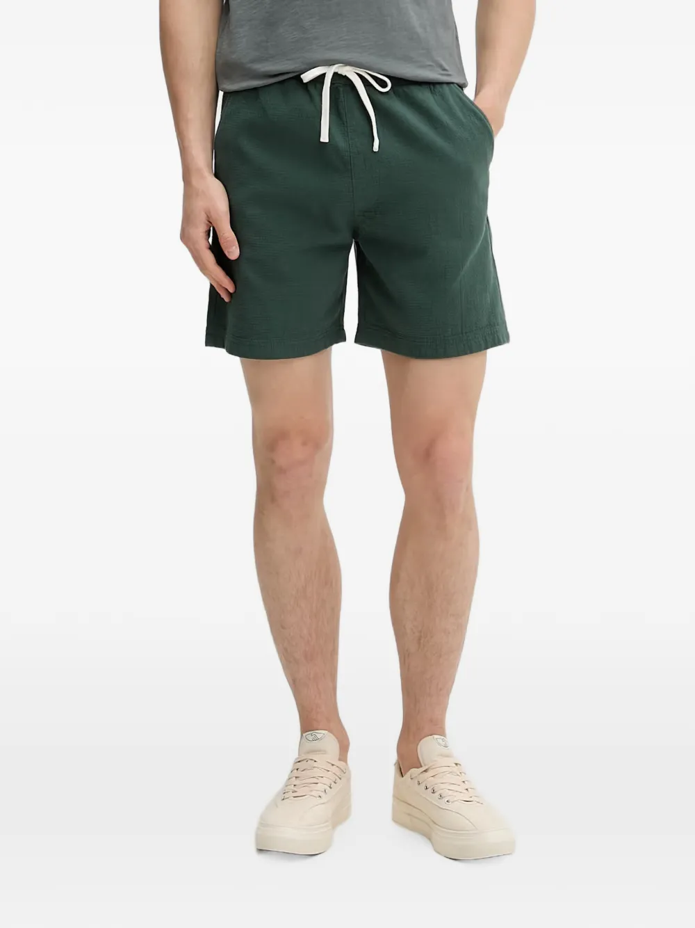 Marc O'Polo drawstring seersucker shorts - Verde