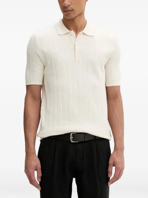 Marc O'Polo ribbed-knit short-sleeve polo shirt