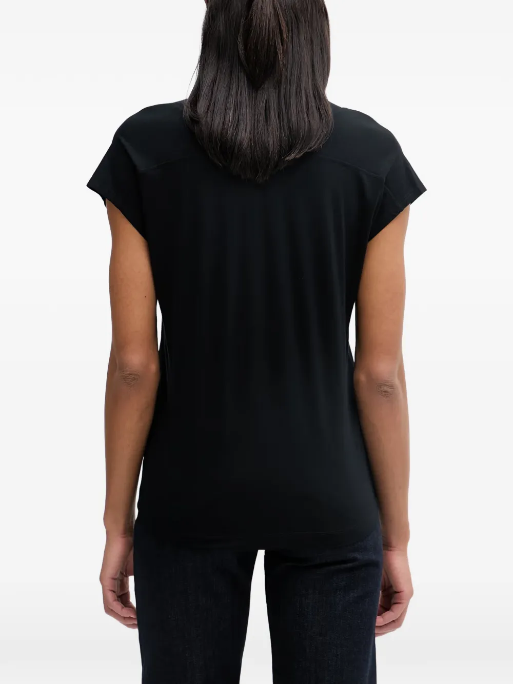 Marc O'Polo T-shirt met V-hals Zwart