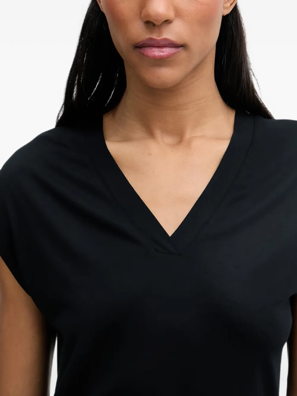 Marc O'Polo T-shirt met V-hals Zwart
