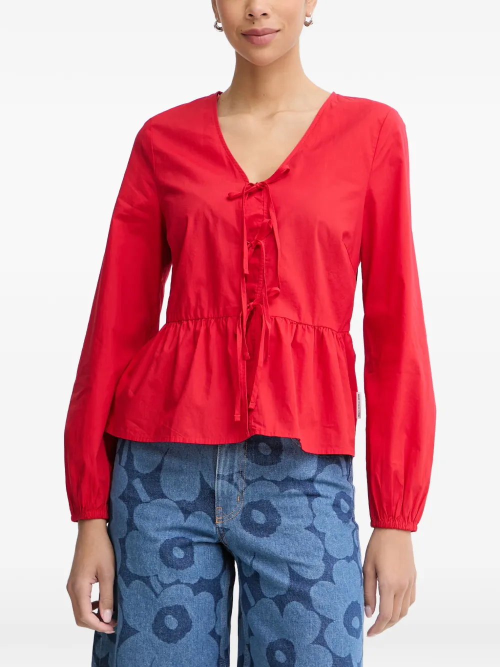 Marc O'Polo Blusa con peplum - Rosso