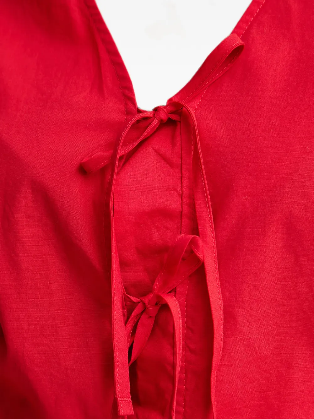 Marc O'Polo Peplum blouse met veters Rood