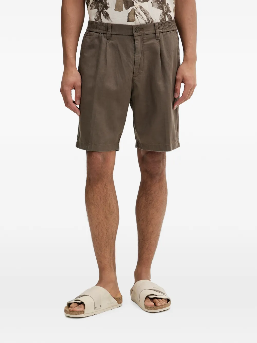 Marc O'Polo pleated elasticated-waist shorts - Marrone