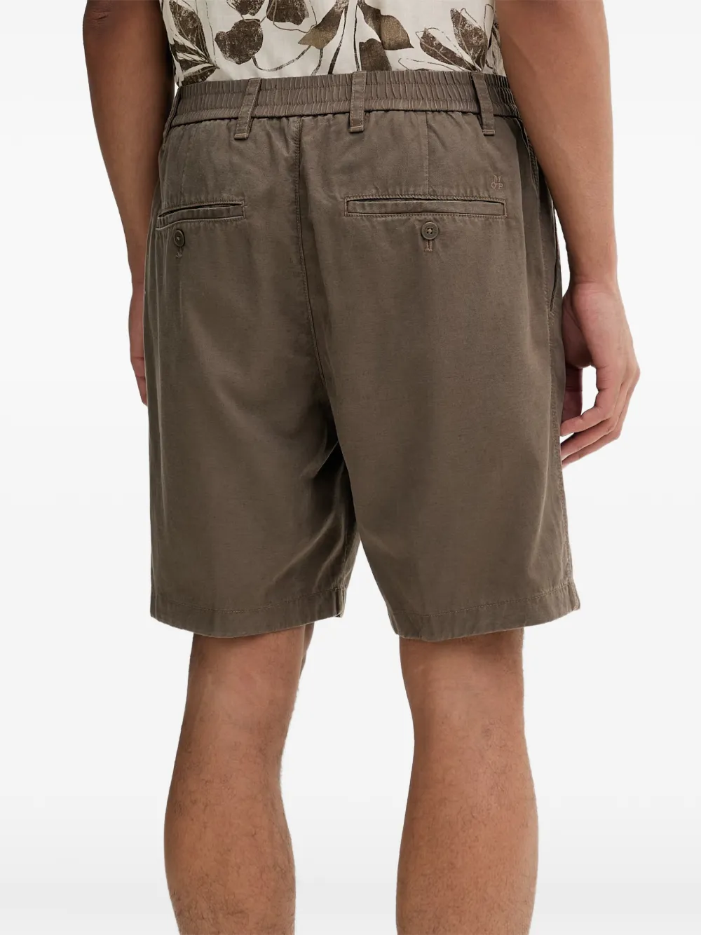 Marc O'Polo Geplooide shorts met elastische taille Bruin