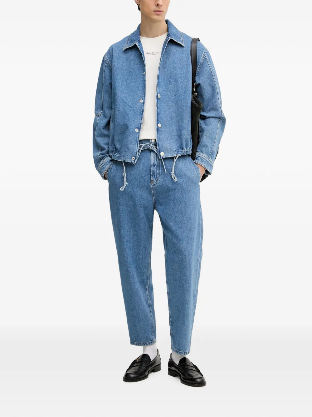 Marc O'Polo Denim jack met trekkoord afwerking Blauw