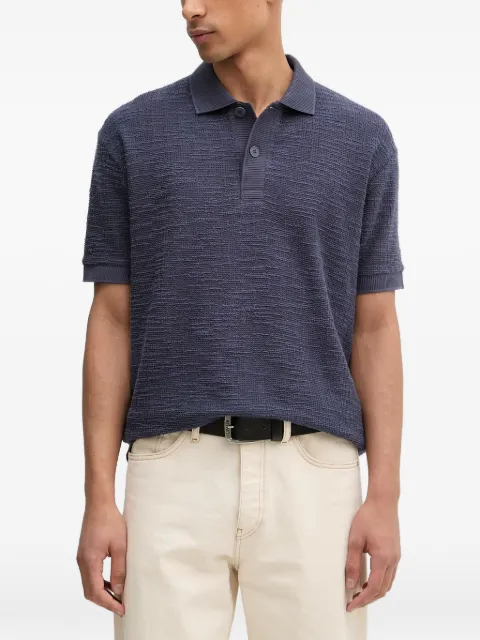Marc O'Polo textured short-sleeve polo shirt