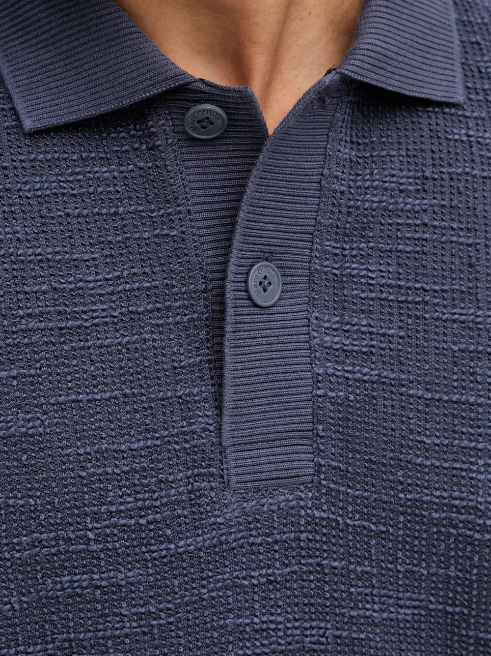 Marc O'Polo Poloshirt met textuur Blauw