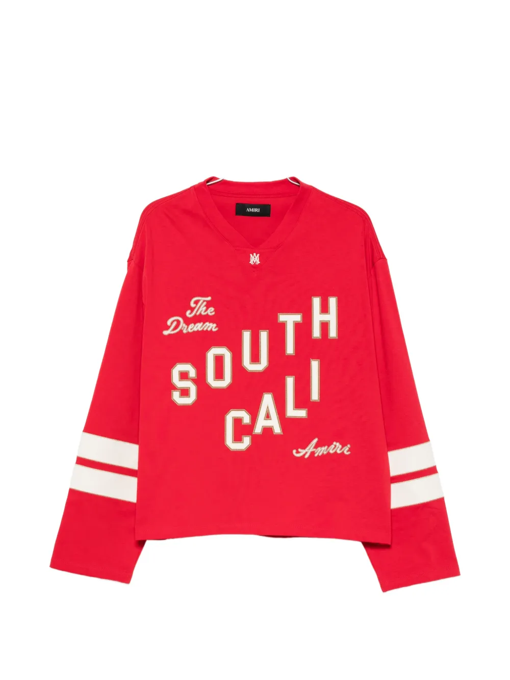 AMIRI graphic-print V-neck sweater - Red