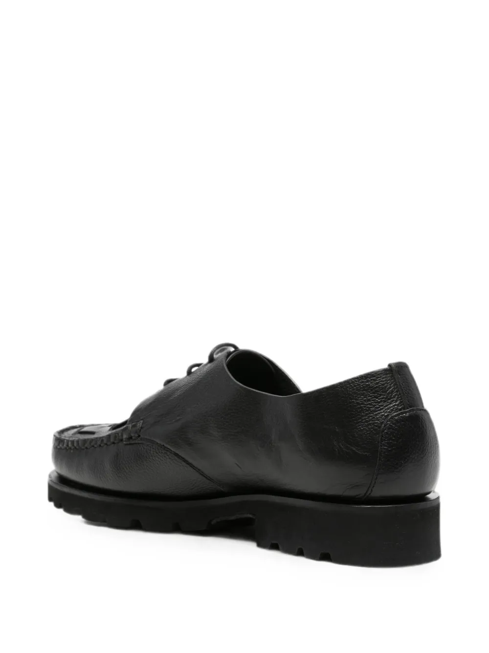 Hereu woven-panel lug-sole derby shoes Zwart