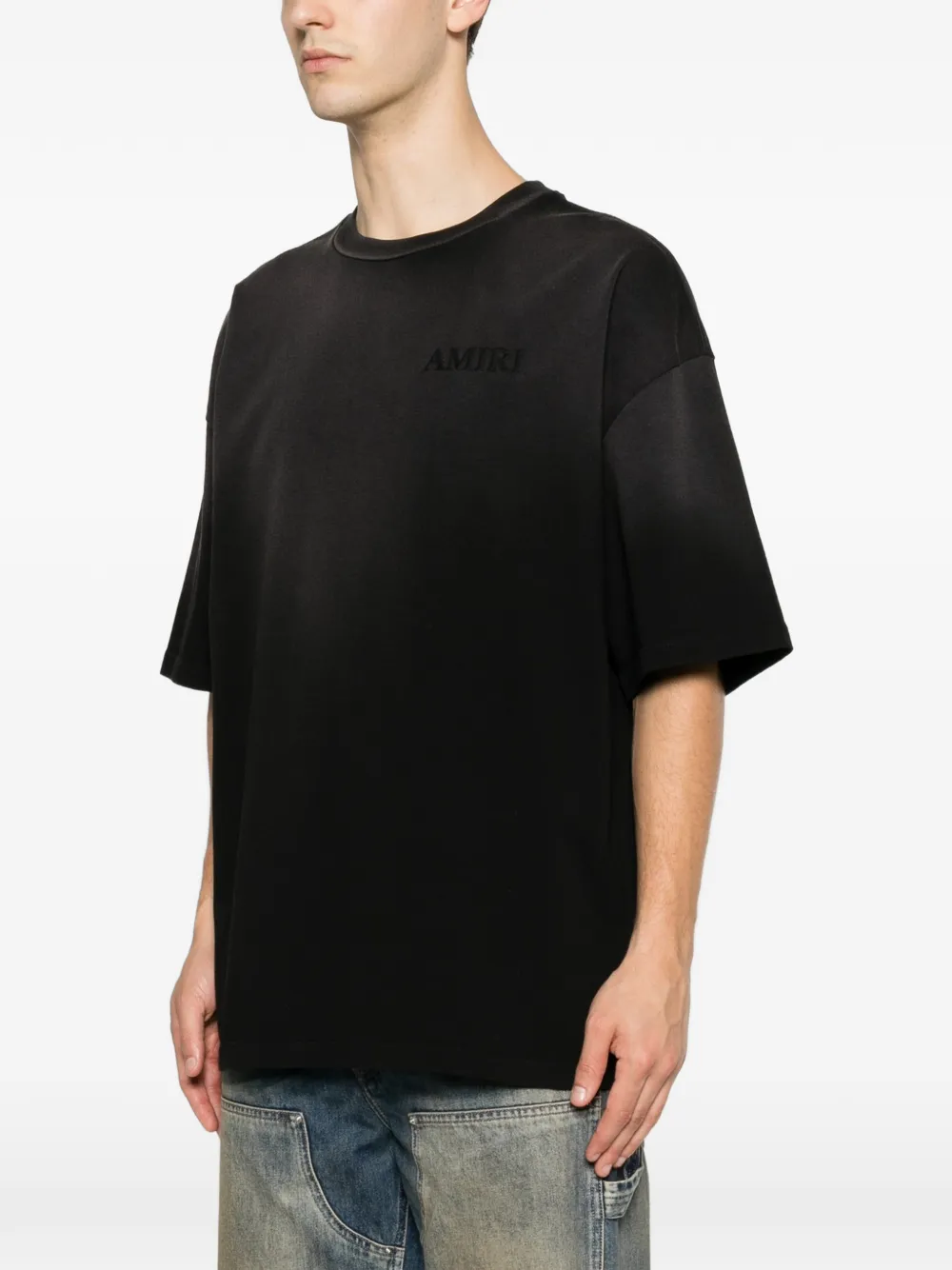 AMIRI T-shirt met geborduurd logo en bandanaprint Zwart
