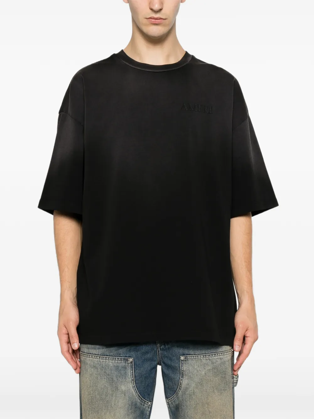AMIRI T-shirt met geborduurd logo en bandanaprint Zwart