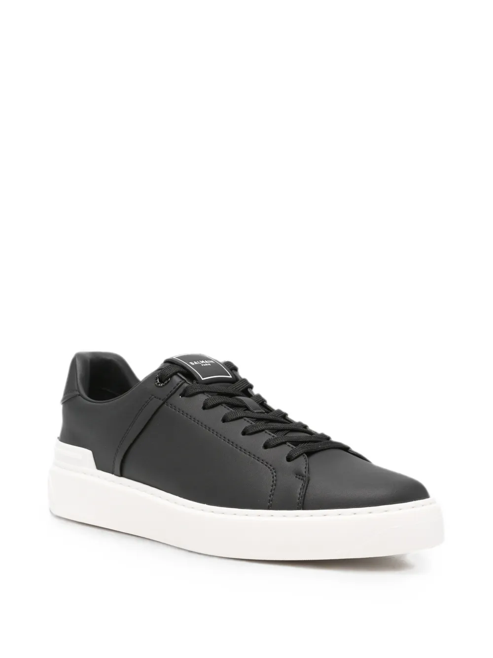 Balmain logo-embossed lace-up sneakers Zwart