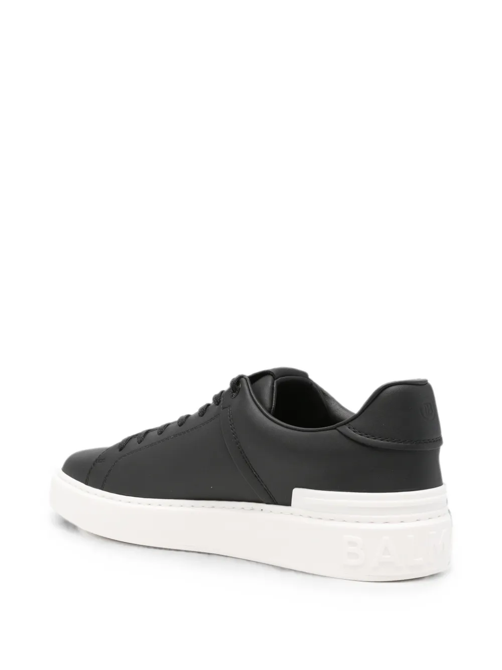 Balmain logo-embossed lace-up sneakers Zwart