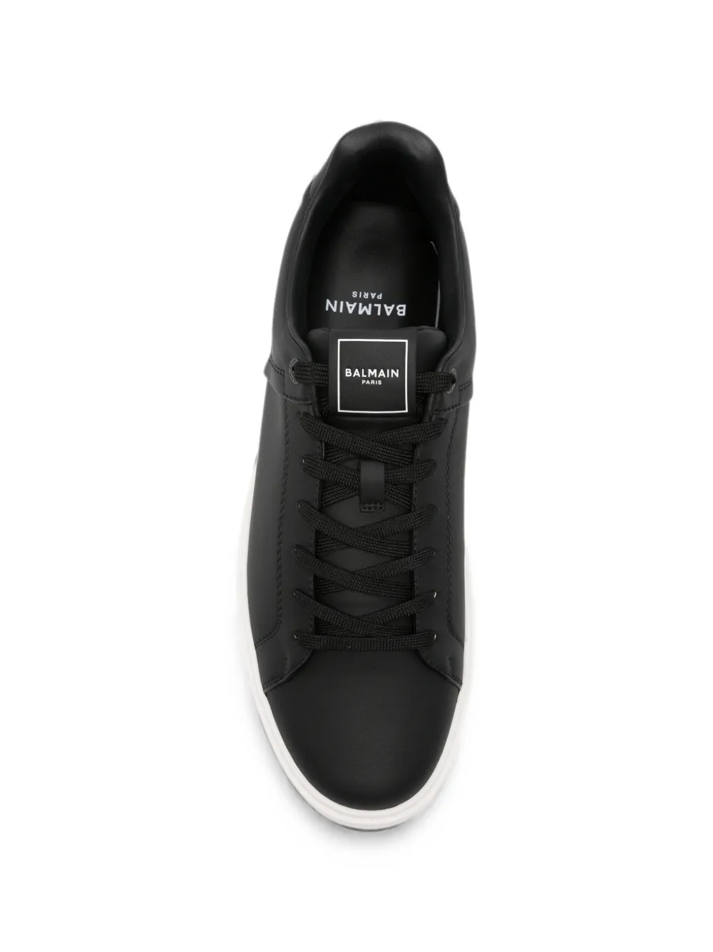 Balmain logo-embossed lace-up sneakers Zwart