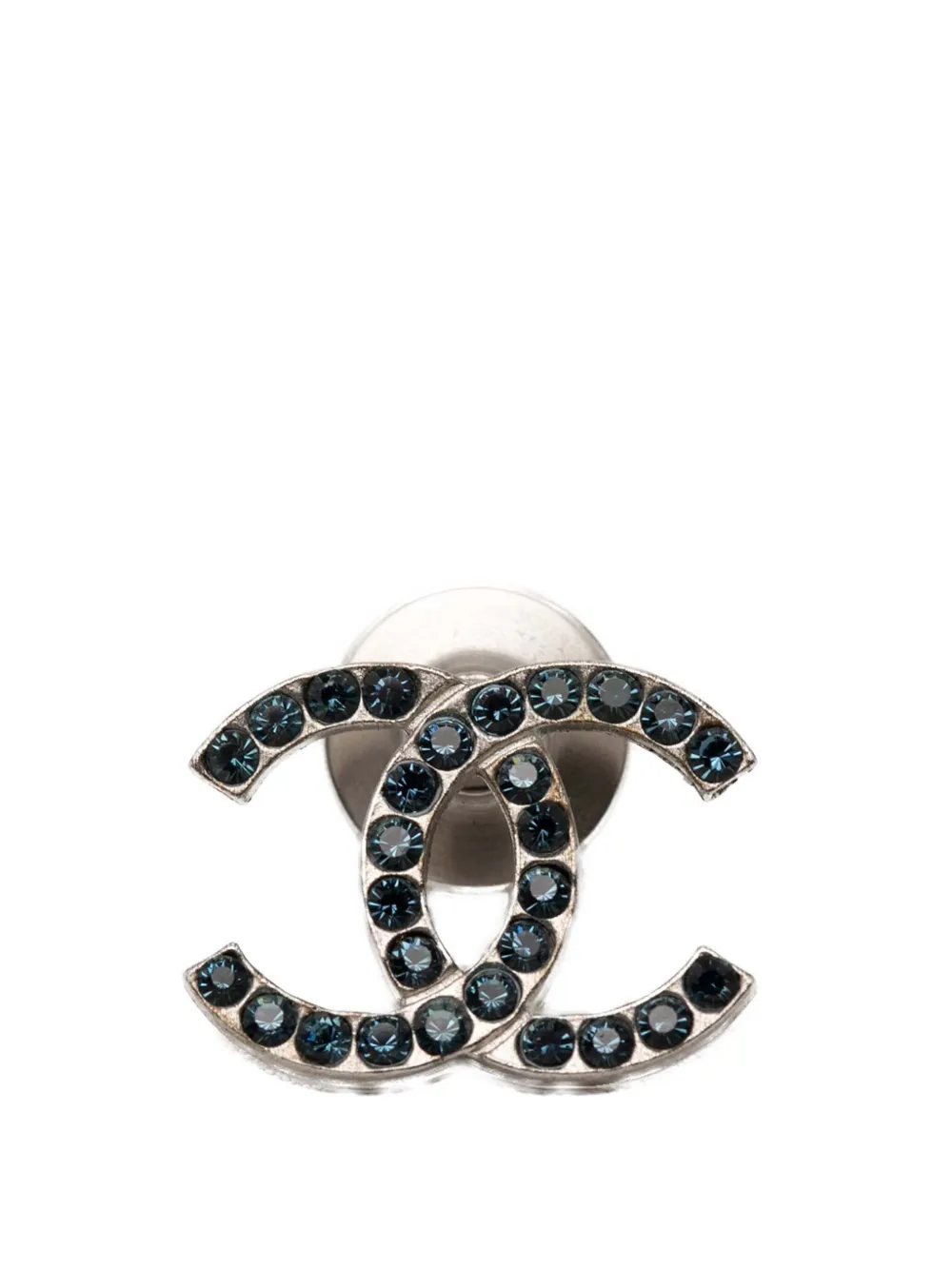 CHANEL Pre-Owned 2004 CC Brass and Strass Pin Brooch costume brooch - Argento