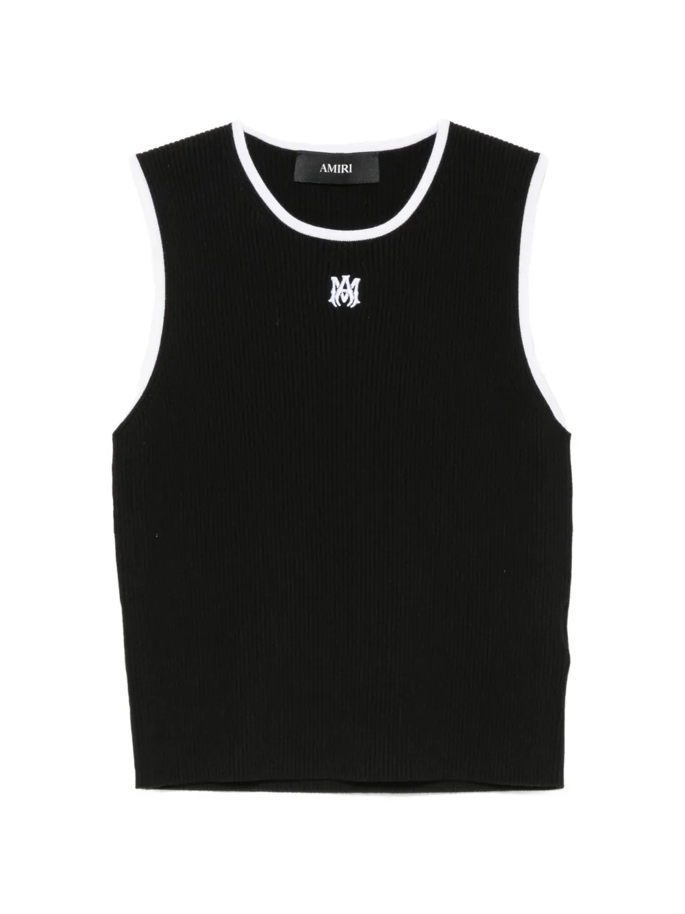 AMIRI logo-embroidered ribbed-knit tank top - Nero