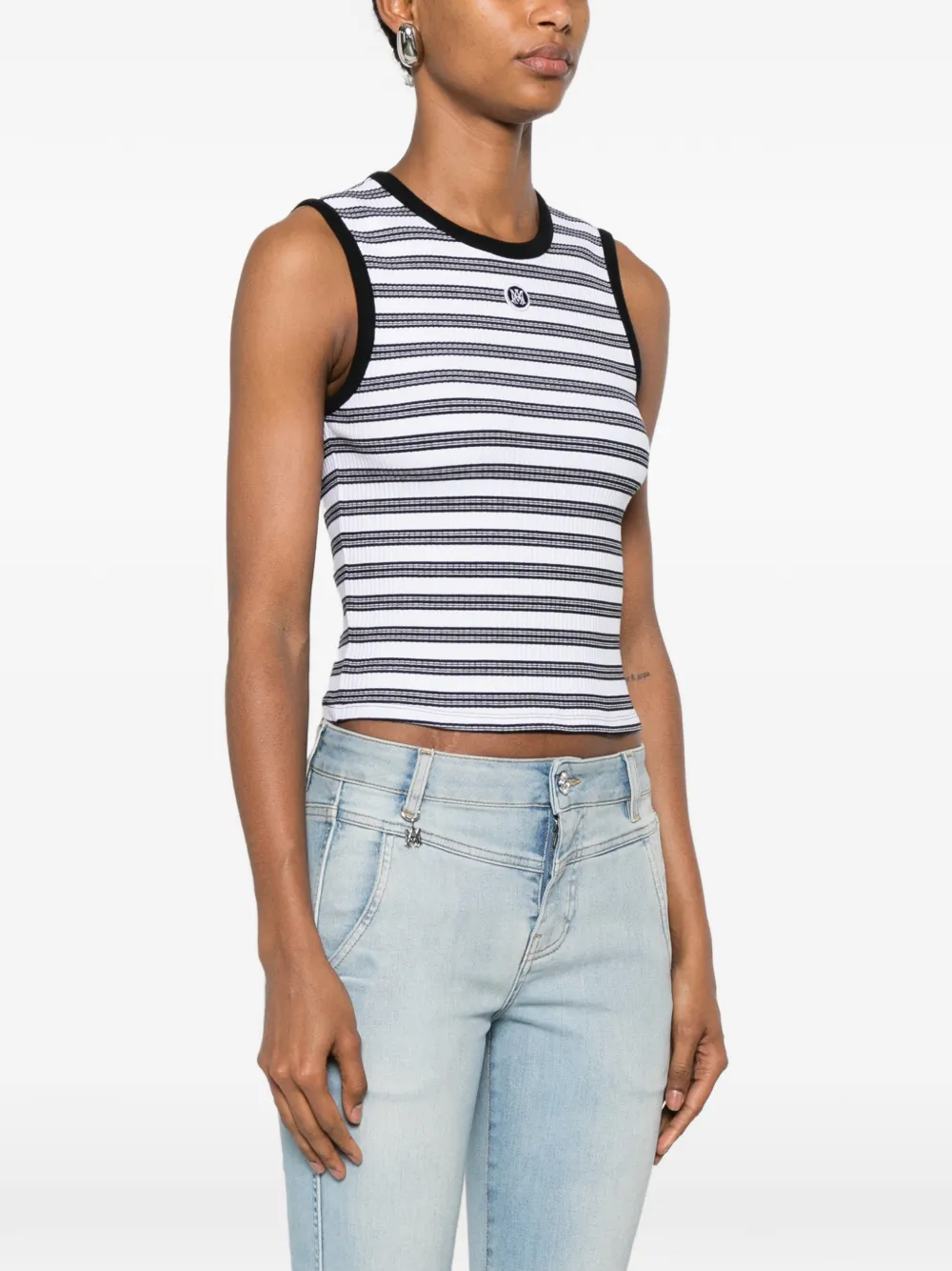  Amiri Top A Rayas - Blanco 