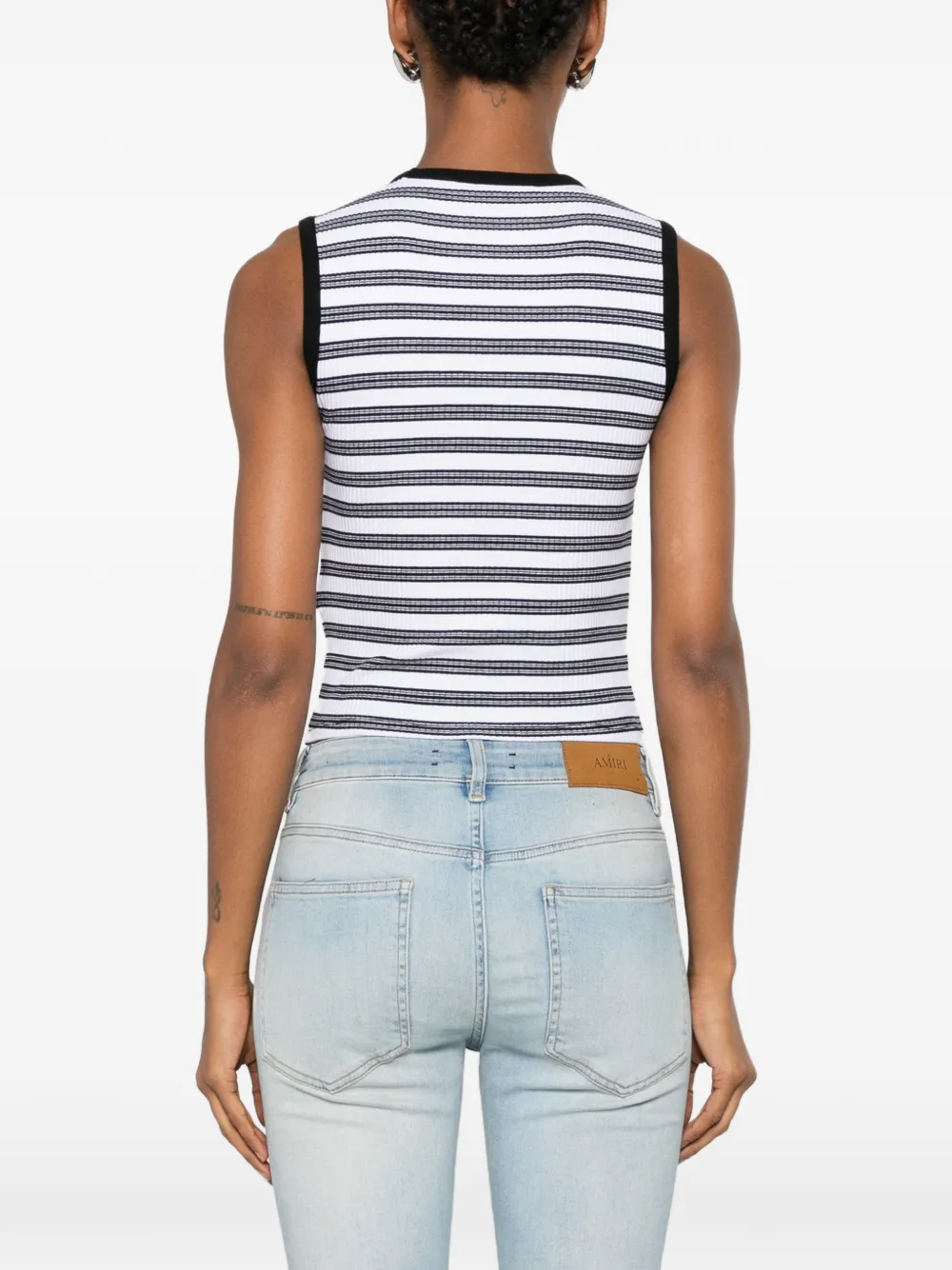 AMIRI Ribgebreide tanktop met strepen Wit