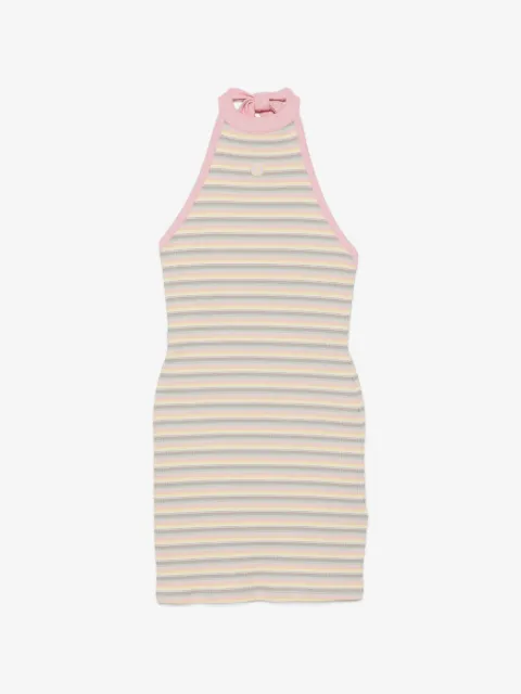 AMIRI vestido corto a rayas con cuello halter