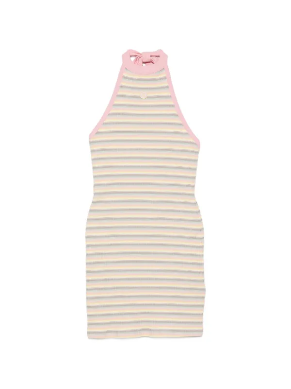 Amiri MA Striped Halter Mini Dress in Pink