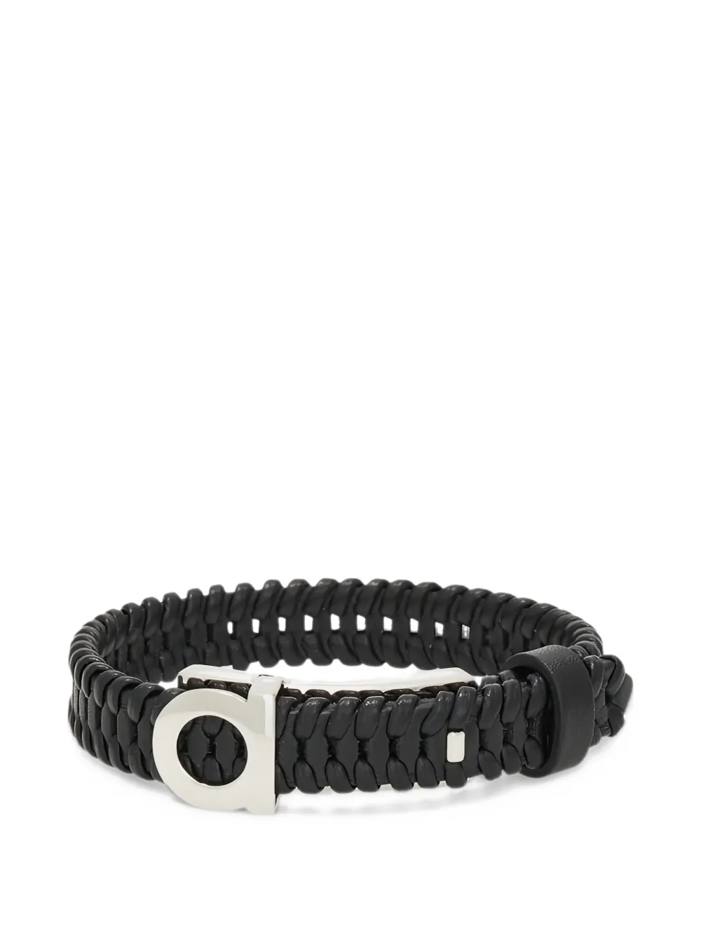 Ferragamo Gancini braided leather bracelet - Nero