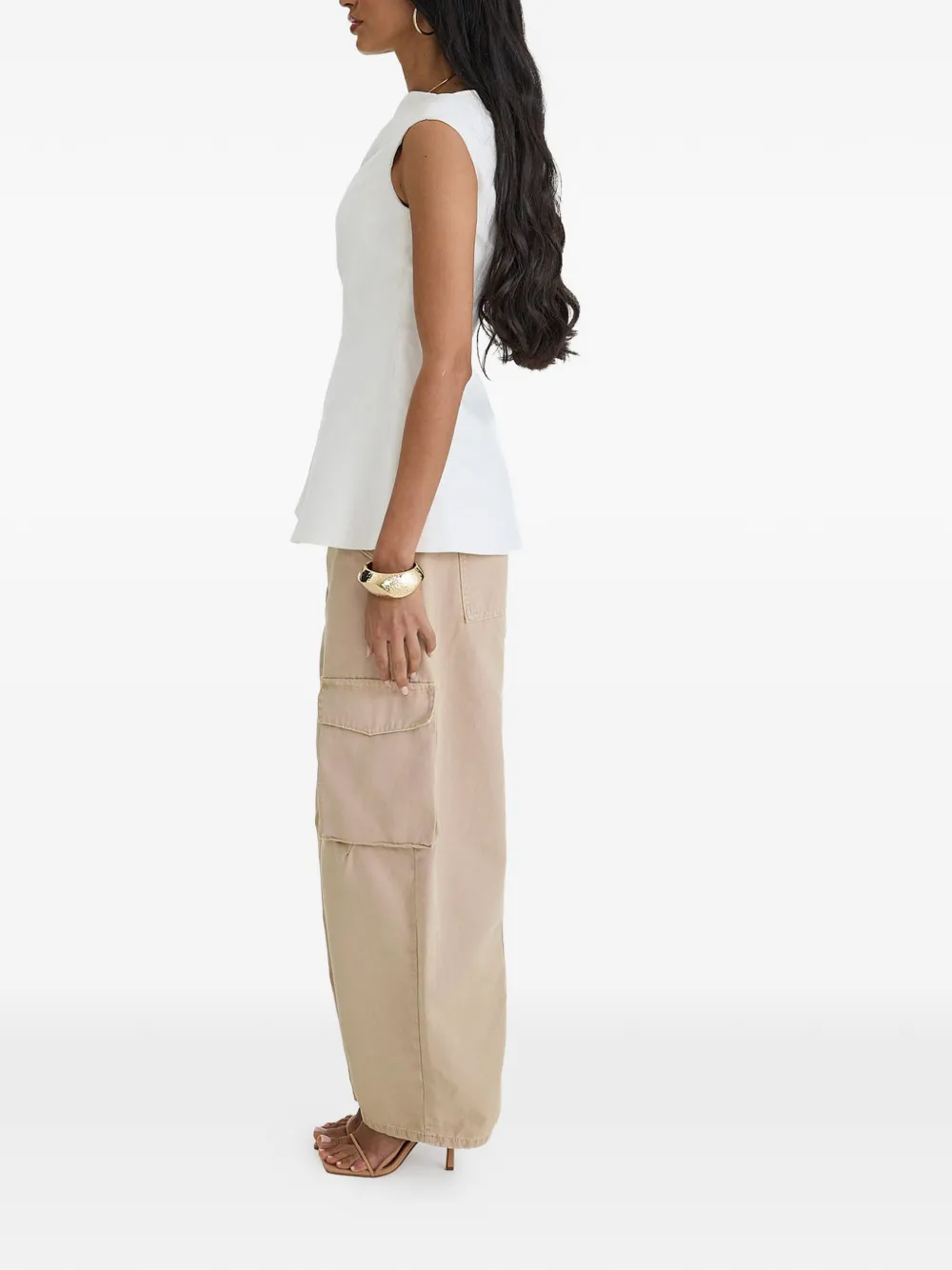  Moos Studio Top Con Una Manga Y Peplum - Blanco 